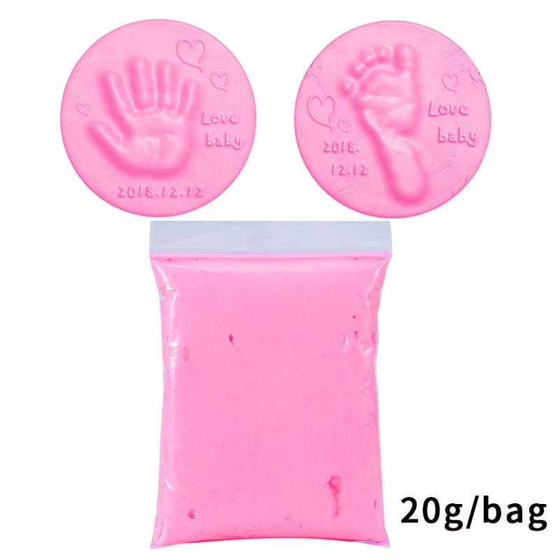 2020 Baby Care Air Drying Soft Clay Baby Handprint Footprint Imprint Kit Casting Parent-child Hand Inkpad Fingerprint Kids Toys